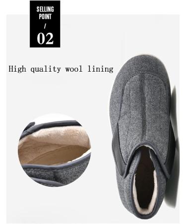 MisFun Wool Diabetic Shoes for Men - Warm & Comfortable Medical Shoes for Swollen Feet - Ideal for Diabetics and Edema - Size 6 Black - Buy Online on GoSupps.com