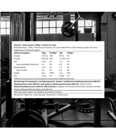 Stacker2 Whey Isolate (1500g) Cookies and cream - Buy Online on GoSupps.com