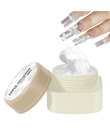 Naqqios 3D Sculpting Gel White - Non Sticky Gel Nail Extension | Solid Non Sticky Builder Nail Art Quick Drying Multi-functional Sculpture Manicure Pattern