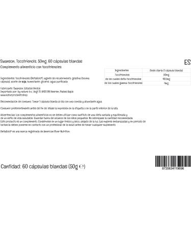 Swanson Tocotrienols Vitamin E 60 Softgels | Highly Dosed, Lab-Tested, Gluten-Free, Non-GMO - Buy Online on GoSupps.com