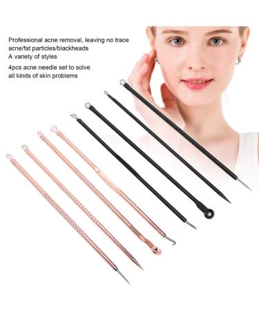 Professional Stainless Steel Blackness Pimples Removal Tool Kit - Rose Gold Pink Acne Tweezers for Effective Acne Removal - Buy Online on GoSupps.com