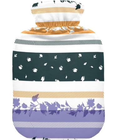 NAANLE Hot Water Bottle with Flower Strips - 1L Transparent Cover for Bed Hand & Feet Warmth Pain Relief Heat & Cold Therapy - Buy Online on GoSupps.com