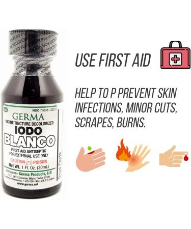 IODINE Tincture Decolorized - Colorless White Clear - 1oz Bottle (GERMA) - Buy Online on GoSupps.com