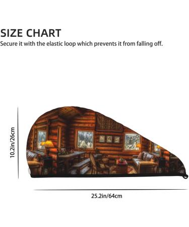 Premium Hair Towel Wrap - Quick Drying Towel Turban with Button for Effortless Hair Care (Log Cabin Inside - Buy Online on GoSupps.com