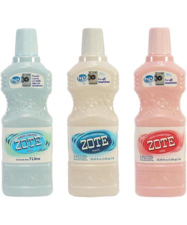 Zote Liquid Soap Variety Pack - 3 Bottles of Azul Blanco Rosa | Premium Liquid Detergent Bundle with Door Hanger - Ideal for All Your Cleaning Needs - Buy Online on GoSupps.com