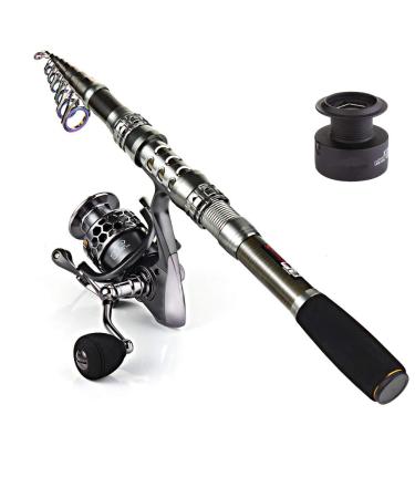 Sougayilang Spinning fishing rod and coil combos portable telescopic fishing rod spider rolls for travel salt water fresh water fishing ... 2.4m rod + XY 3000 roll