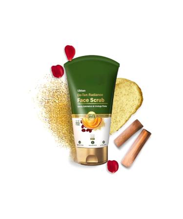 AM Ubtan De-Tan Radiance Face Scrub With 24K Gold For Gentle Exfoliation Unclogs Pores Glowing & Rejuvenated Skin Anti-Tan No Silicon Sulphates Comedogenic & Preservatives 100g