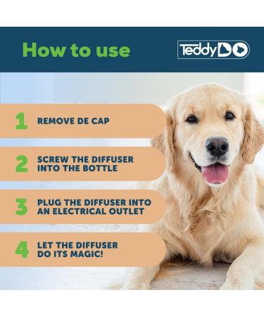 TeddyDo Calming Diffuser for Dogs | UK Plug In |Days Starter Kit | Free Calming Collar |Comfort Calming and Relax Anxious Dog and Other Problematic Behaviors| 48 ml - Buy Online on GoSupps.com