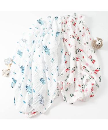 Norinori Muslin Squares Baby Swaddle Blanket - Soft Cotton 47x47inch - Pink (2 Pack) | Breathable & Durable Multi-Use Blankets - Buy Online on GoSupps.com