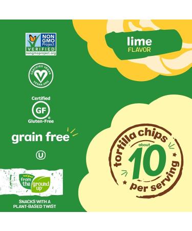 REAL FOOD FROM THE GROUND UP Cauliflower Tortilla Chips - 6 Count 4.5 Oz Bags (Lime) - Healthy Gluten-Free Snack with Real Ingredients - Buy Online on GoSupps.com