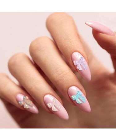 HINZIC 240 Pcs Colorful Aurora Bow Nail Charm Set for Acrylic Nails - Butterfly, Pearl, Resin, Rhinestone & Glitter Nail Art Accessories - Buy Online on GoSupps.com