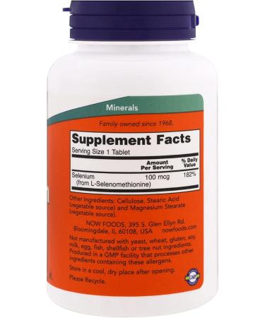Now Foods Selenium 100mcg Yeast Free 250 Tablets (3-Pack) - Buy Online on GoSupps.com
