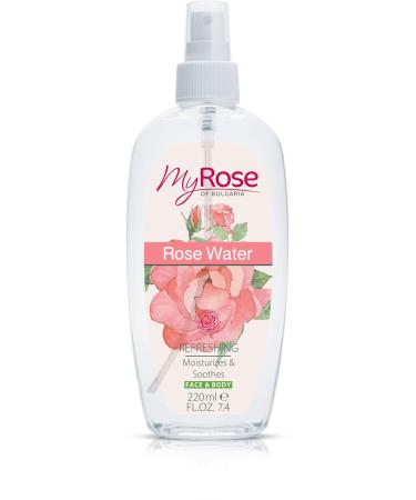Rose Water Spray for Face and Body with Rosa Damascena Oil - Refreshes Moisturizes & Soothes 220ml by Lavena My Rose