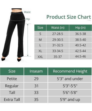 Women's Yoga Dress Pants with 4 Pockets | Bootcut Stretch Slacks for Business Casual | 31 Inseam X-Large Black - Buy Online on GoSupps.com