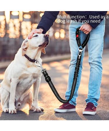 65-100cm Adjustable Dog Seat Belt for Cars UK Black Elastic and Crushioning Dog Car Harness with Headrest Safety Clip Durable and Heavy Duty - Buy Online on GoSupps.com
