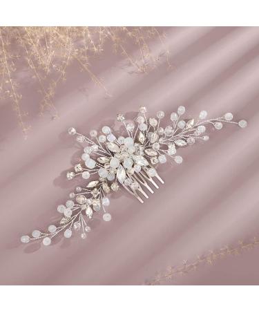 Kercisbeauty Wedding Hair Comb for Bride Bridal Crystal Rhinestones Slide Combs Bridesmaid Hair dress Prom Hair Accessory(Silver) - Buy Online on GoSupps.com