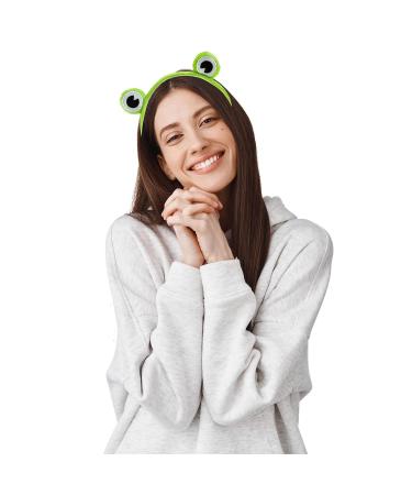 Frog Hair Band 2-Pack - Cute Green Headband for Girls & Women | Elastic Hair Accessories for Face Washing, Yoga, and Beauty Skincare - Buy Online on GoSupps.com