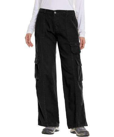 Women's Hiking Cargo Pants Joggers | Cotton Casual Military Army Combat Work Pants | 7 Pockets | Small Black - Buy Online on GoSupps.com