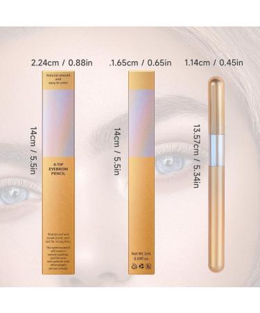  3D Magic 4 Tip Eyebrow Pencil Waterproof and Sweatproof Magic Eyebrow Pencil Microblading Eyebrow Pencil Contouring Pen Long-Lasting Makeup Fine Stroke Eyebrow Pencil (Light coffee) - Buy Online on GoSupps.com