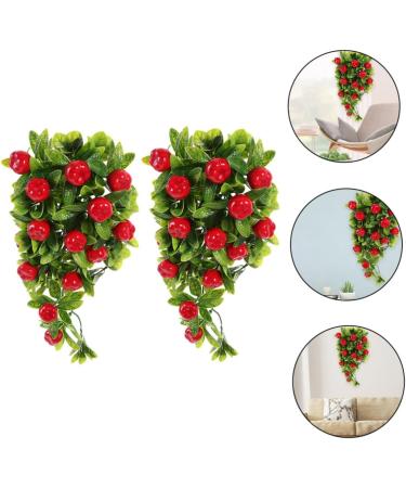ABOOFAN 2pcs String Simulated Fruit Hanging Ornaments Garland Home Decor Hanging Teardrop Wreath Artificial Fruit Swag Artificial Hanging Fruit Simulation Fruit Fake Fruit Vine Rattan - Buy Online on GoSupps.com