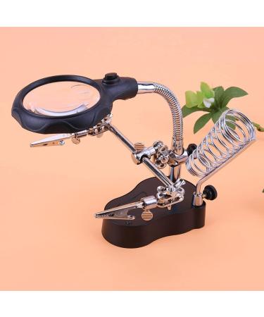 DesktopMagnifierWeldingMagnifyingGlassWithLEDLight3.5X-12XLensAuxiliaryClipLoupeHolderHandSolderingRepairTools Decoration - Buy Online on GoSupps.com