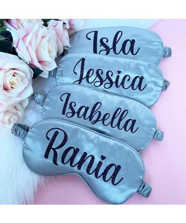 Personalised Sleep Silk Satin Eye Mask Custom Any Name Rest Sleeping Relaxing Mask Gift for Her Mothers Day Birthday Bridesmaid Hen Bridal Christmas Gift Party Favours Present HUNYLONDON (Grey) - Buy Online on GoSupps.com
