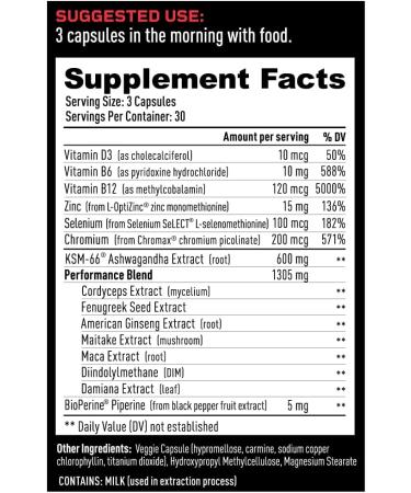 Mdrive Elite Testosterone Booster for Men - Supports Immune Health  Energy  Cardio  VO2Max  Recovery  Stress Relief  Lean Muscle  KSM-66 Ashwagandha  DIM  Fenugreek  90ct - Buy Online on GoSupps.com