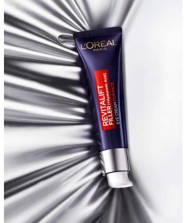 L'Oreal Paris Revitalift Filler Eye Cream for Face Moisturizer With Hyaluronic Acid Fragrance Free Alcohol Free 30ml 30 Milliliters - Buy Online on GoSupps.com