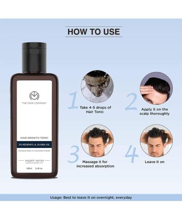 The Man Company Hair Growth Tonic 3.4 Fl Oz | 3% Redensyl & Jojoba Oil | Thickening & Nourishing Hair Loss Solution - Buy Online on GoSupps.com