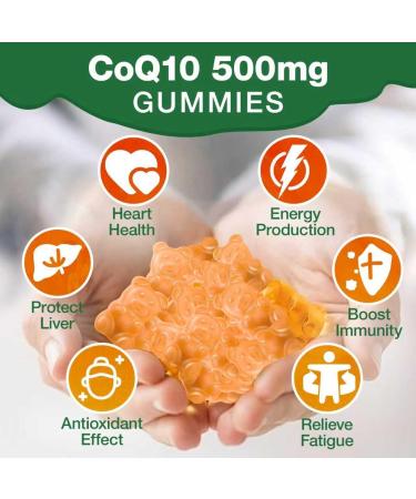 CoQ10 500MG Gummies - Plus Omega-3 Vitamin B3 Zinc Magnesium - High Absorption Coenzyme Q10 Supplements for Heart Health Cellular Energy & Antioxidant Support Peach Flavor (60 Count(Pack of 1)) 60 Count (Pack of 1) - Buy Online on GoSupps.com