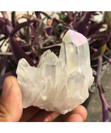 Natural Crystal Rough Beautiful White Flame Aura Quartz Crystal Cluster Specimen - Buy Online on GoSupps.com