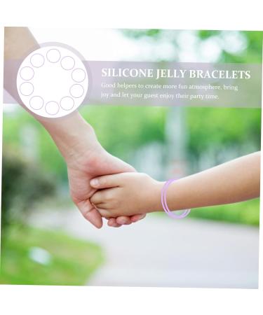 Abaodam 20 Pcs Gumdrops Wristband Silicone Bracelets Rubber Jelly Bracelets Fudge Luminous Strapping Child Violetx4pcs 5.8x5.8cmx4pcs - Buy Online on GoSupps.com
