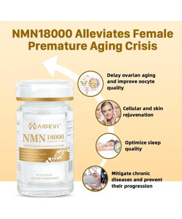 AIDEVI NMN 18000 480mg - 99% Pure Nicotinamide Mononucleotide Supplement with Resveratrol Nobel Laureate Developed Third-Party Tested Increased NAD+ Levels Healthy Aging 60-Day Supply 3pcs - Buy Online on GoSupps.com