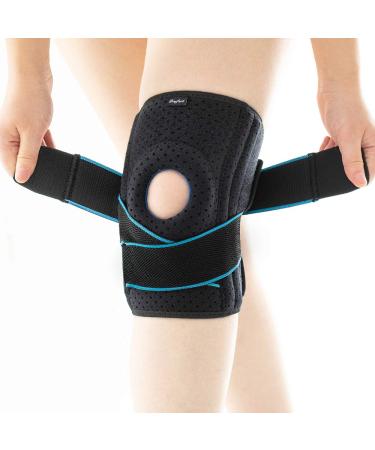 DOUFURT Knee Brace with Side Stabilizers for Meniscus Tear Knee Pain ACL MCL Injury Recovery Adjustable Knee Support for Men and Women Medium (Pack of 1)