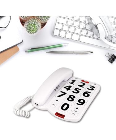 FEIlei Elderly Telephone Big Button Telephone Large Number Redialing Corded Landline for Elderly Hands Corded Telephone - Buy Online on GoSupps.com