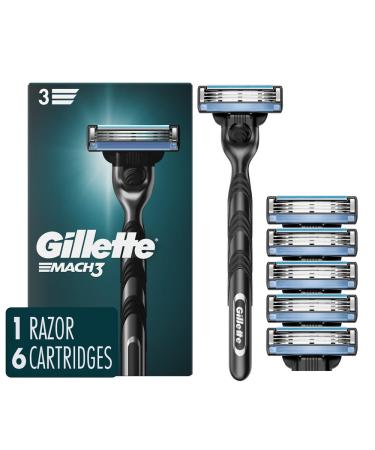 Mach3 Razor for Men 1 Razor Handle + 6 Blade Refills