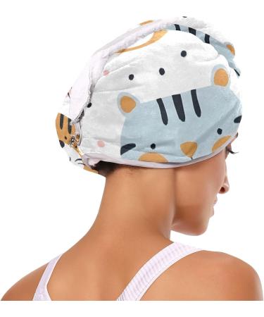 Lovely Tigers Hair Towel 2 Pack | Super Absorbent Quick Dry Hair Turbans for Women & Girls | Stylish & Functional Head Towels - Buy Online on GoSupps.com