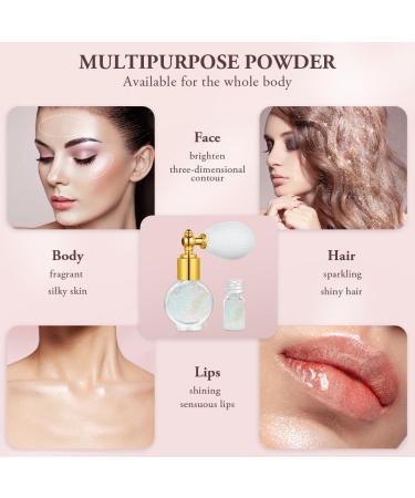 AOOWU Glitter Powder Spray Shiny Body Glitter Spray for Women Highlighter Loose Powder Spray Shimmer Sparkle Pearl Powder Makeup Spray for Body Hair Face and Clothing Colorful Silver - Buy Online on GoSupps.com