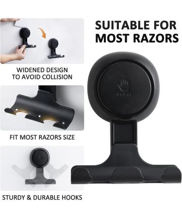 LEVERLOC Suction Cup Shower Razor Holder Shower Razor Hooks for Bathroom 2 Pack Black Black Suction Razor Holder - Buy Online on GoSupps.com