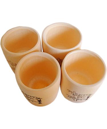Set of 4 Drinking Cups Japanese Cups Handmade Natural Bamboo Cups Multifunctional Hot Cold Drinking Cups Japan Water Cups - Buy Online on GoSupps.com