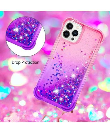 Buy Tivenfezk Nadoli Glitter Liquid Case for iPhone 15 Pro Max - Silicone Shockproof Gradient Shell in Pink & Purple | International Shipping - Buy Online on GoSupps.com