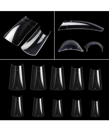 Cycullinyt Clear Duck Nail Tips - 500pcs Short Acrylic False Nail Tips for Nail Art Salon | 10 Sizes with Box Packaging - Buy Online on GoSupps.com