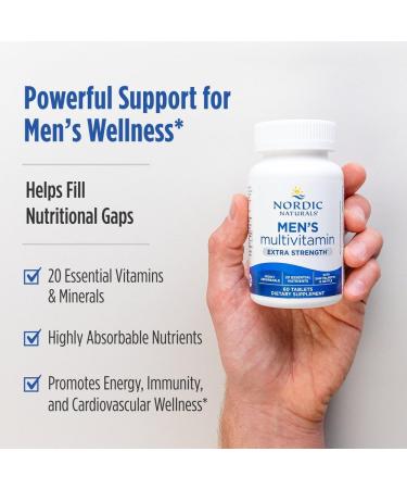 Nordic Naturals Men s Multivitamin Extra Strength - Bone Energy & Blood-Vessel Support - Immunity Supplement - 20 Essential Nutrients - 60 Tablets - 30 Servings - Buy Online on GoSupps.com