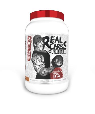 5% Nutrition Rich Piana Real Carbs + Protein | Clean Mass Gainer Protein Powder | Real Food Carbohydrate Fuel for Pre Workout/Post-Workout Recovery Meal | 2.87 lb 20 Srvgs (Banana Nut Bread) Banana Nut Bread + Protein