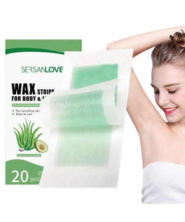Wax Strips for Body Arms & Legs Women Natural Hair Removal for Face and Body Suitable for All Skin Types Green