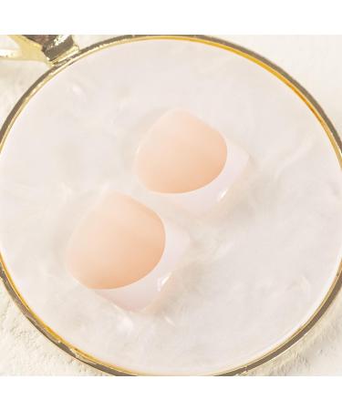 24pcs French False Toenails Tips Stick on Toenails Natural Press on Toenails Nude Short Fake Toe Nails for Women Toenail Decorations (White) - Buy Online on GoSupps.com