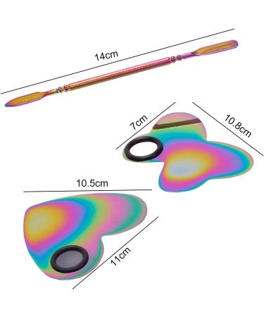 Bodhi2000 Nail Art Palette Set | Stainless Steel Heart Butterfly Color Mixing Plate for Manicure & Nail Art Display - Buy Online on GoSupps.com
