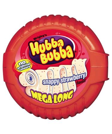 Hubba Bubba Snappy Strawberry Bubblegum Extra Long Tape 56g (Pack of 12)