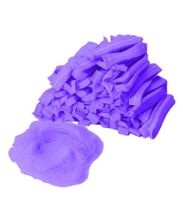 100 X Disposable Mob Caps Made of Nonwoven Fabric Restaurant Home Kitchen 19 Inch Purple