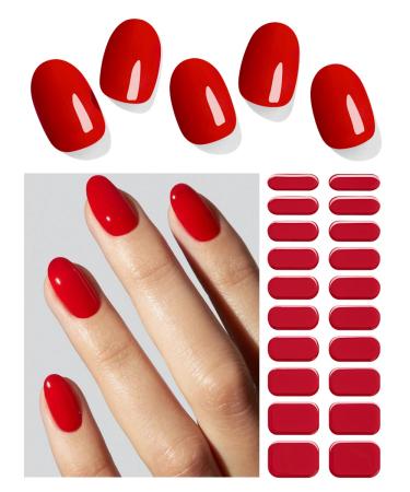 Wahrshei Red Nail Foils | 20 pcs Nail Foil Self-Adhesive | UV Gel Nail Foil | Gel Nail Stickers Gel Polish Wraps for Nail Red